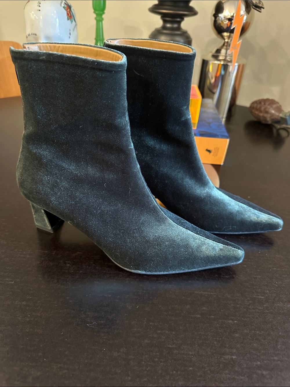 Reike Nen Velvet Dark Green Boots Size 7